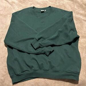 Aritzia Cozy Sweatfleece New Mega Crew Sweatshirt Campus Green Size XL